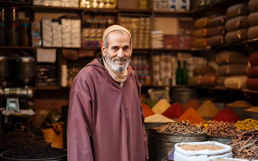 A spice seller in his shop